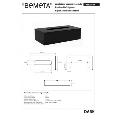 Bemeta Pojemnik na chusteczek higienicznych 102303020