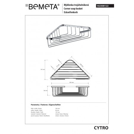 Bemeta CYTRO mydelniczka ażurowa narożnikowa 102308122