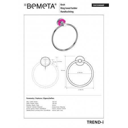 Bemeta TREND-I Wieszak na ręcznik koło 104104068f