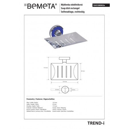 Bemeta TREND-I Mydelniczka granatowa 104108082e