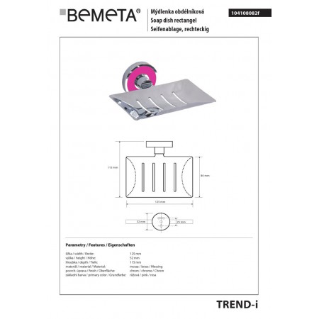 Bemeta TREND-I Mydelniczka różowa 104108082f