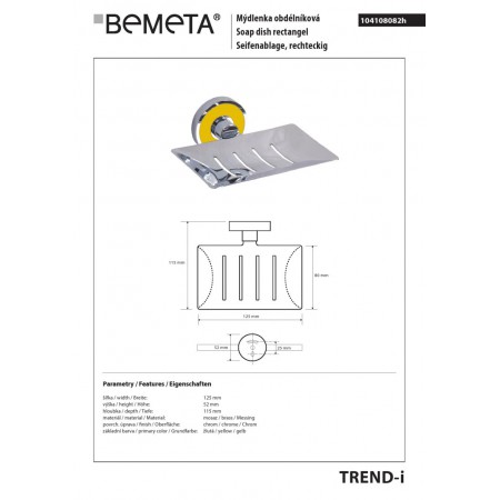 Bemeta TREND-I Mydelniczka żółta 104108082h