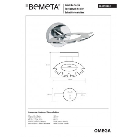 Bemeta OMEGA uchwyt na szczotki 104110032