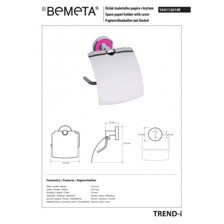 Bemeta TREND-I uchwyt na papier toaletowy z klapką 104112018f