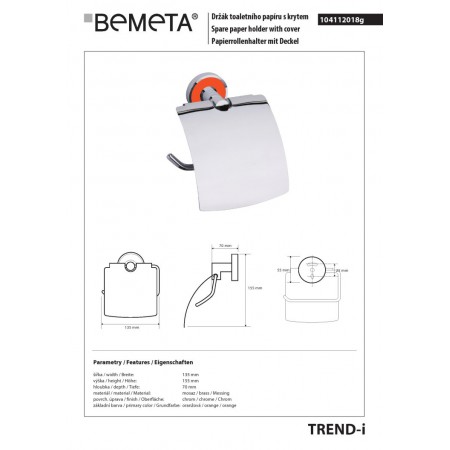 Bemeta TREND-I uchwyt na papier toaletowy z klapką 104112018g