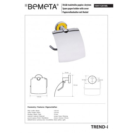 Bemeta TREND-I uchwyt na papier toaletowy z klapką 104112018h