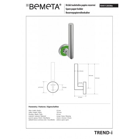 Bemeta TREND-I uchwyt na zapas papieru toaletowego 104112038a