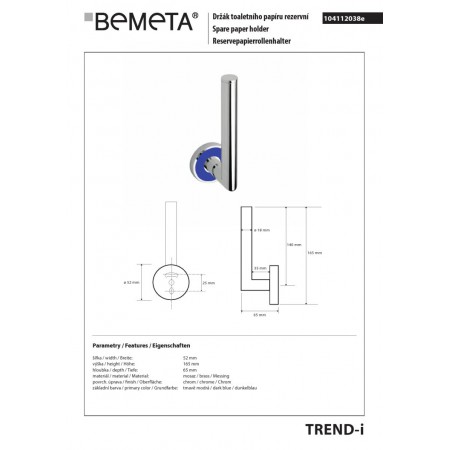 Bemeta TREND-I uchwyt na zapas papieru toaletowego 104112038e