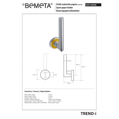 Bemeta TREND-I uchwyt na zapas papieru toaletowego 104112038h