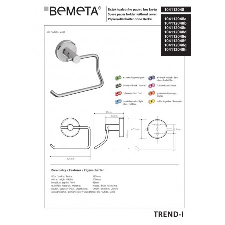 Bemeta TREND-I uchwyt na papier toaletowy 104112048