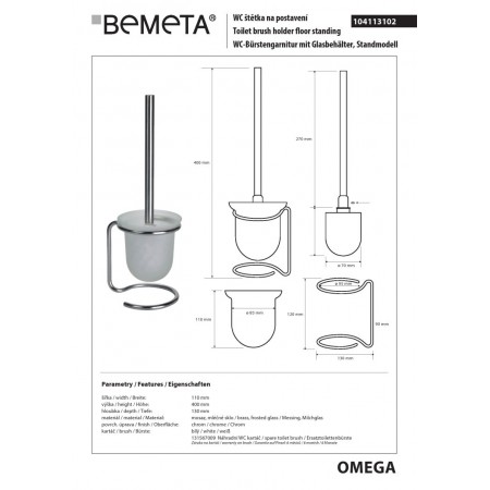 Bemeta OMEGA wolnostojąca szczotka wc 104113102