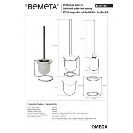 Bemeta OMEGA wolnostojąca szczotka wc 104113107