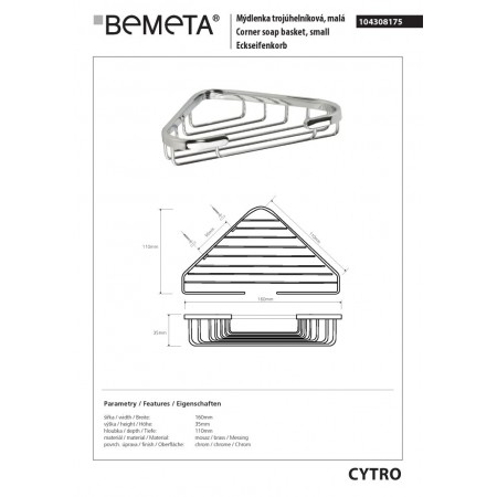 Bemeta CYTRO mydelniczka ażurowa narożnikowa 104308175