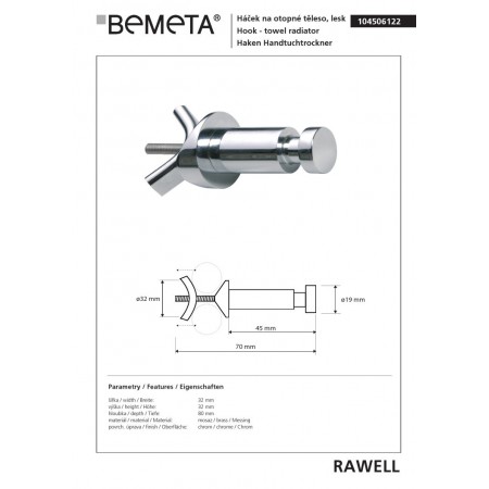 Bemeta RAWELL Wieszak na grzejnik 104506122