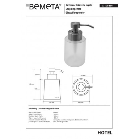 Bemeta Dozownik mydła 450 ml 107109256