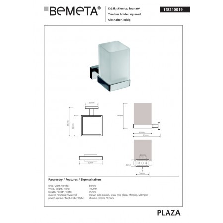 Bemeta PLAZA kubek na szczoteczki do zębów 118210019