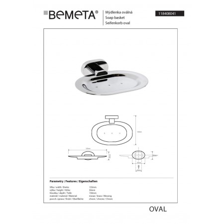 Bemeta OVAL Mydelniczka 118408041