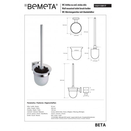 Bemeta BETA Szczotka Wc Wisząca 132113017