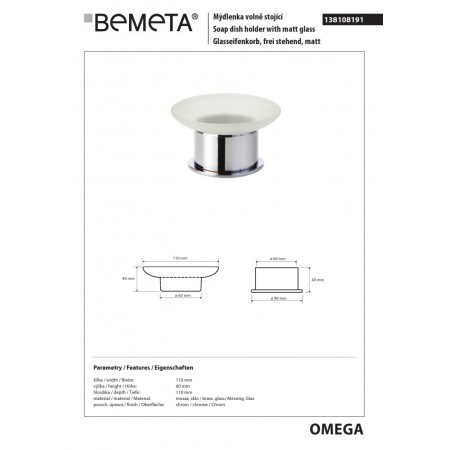 Bemeta OMEGA mydelniczka wolnostojąca 138108191