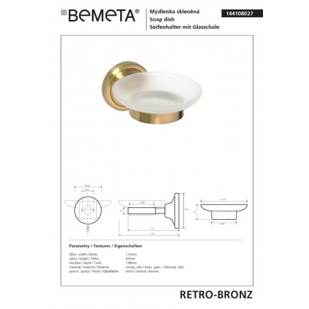 Bemeta RETRO Bronze Mydelniczka 144108027