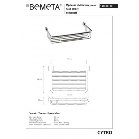 Bemeta CYTRO Półka prysznicowa 146208132