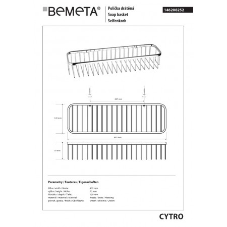 Bemeta CYTRO Półka prysznicowa 400 mm 146208252