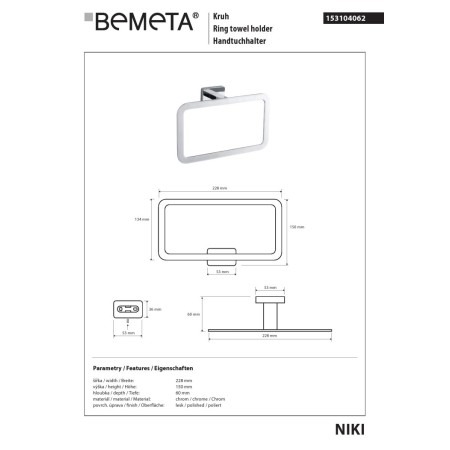 Bemeta NIKI Wieszak na ręczniki koło 153104062
