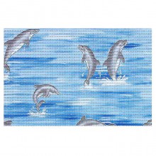 Bisk Mata Piankowa Dolphin 50 X 80 cm Niebieski 01617