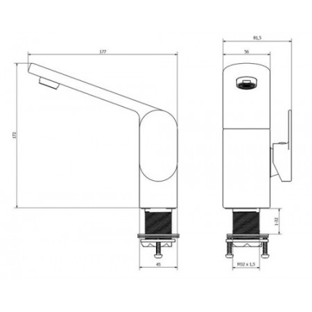 Bateria umywalkowa Futura Black 02973 Bisk