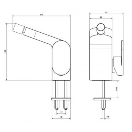 Bateria bidetowa Futura Silver 03005 Bisk