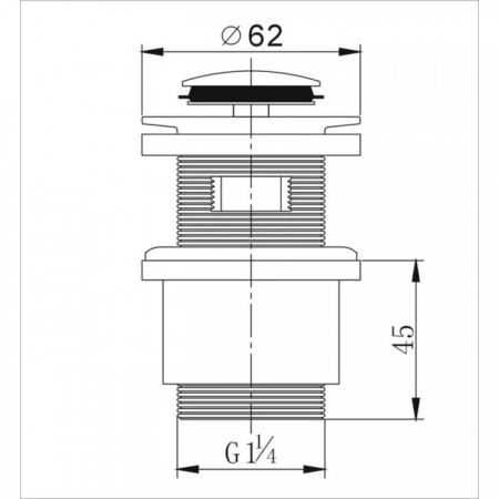 Novoterm Korek umywalkowy przelewowy click-clack KOM*