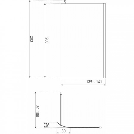 Novoterm Ścianka prysznicowa Zeta 140 TR Kabina Walk-In^