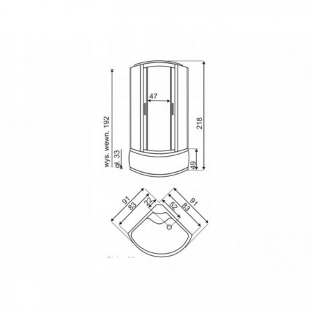 Novoterm Kabina z hydromasażem Claire 90×90!