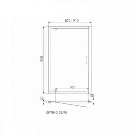 Novoterm Drzwi prysznicowe 90 D2 Optimo mleczne pasy$