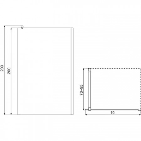 Novoterm Ścianka prysznicowa Alfa TR 90 cm Kabina Walk-In$