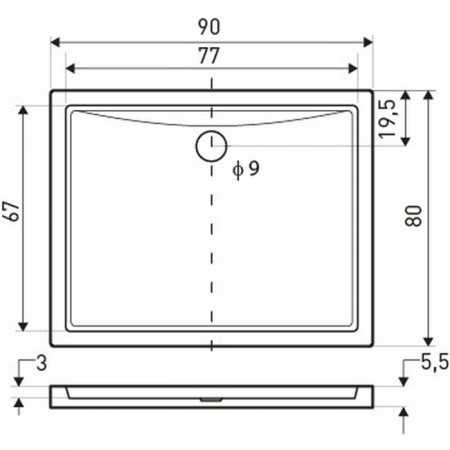 Novoterm Brodzik uniwersalny 80×80 Oskar niski$