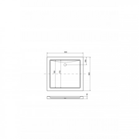 Novoterm Brodzik uniwersalny NISKI 90×90 Oskar$