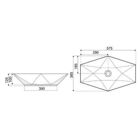 Novoterm Umywalka nablatowa KR-570 biała#