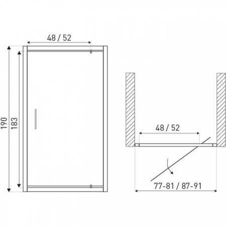 Novoterm Drzwi prysznicowe Tomar DR 90$