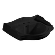 Kerasan RETRO umywalka ceramiczna 69x52cm z 3 otworami na baterię czarny mat 104631-3