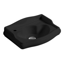 Kerasan RETRO umywalka ceramiczna 41x30cm otwór na baterię z lewej strony bez przelewu czarny mat 103331SX