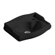 Kerasan RETRO umywalka ceramiczna 41x30cm otwór na baterię z prawej strony bez przelewu czarny mat 103331DX