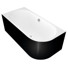 Polysan ASTRA L MONOLITH wanna przyścienna 160x75x60cm biała/czarna 33611MB