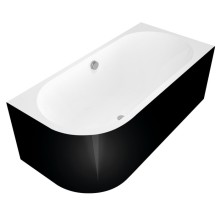 Polysan ASTRA R MONOLITH wanna przyścienna 160x75x60cm biały/czarny 34611MB
