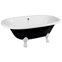 Polysan REGATA wanna wolnostojąca 175x85x61cm nogi białe czarno/biała 10261