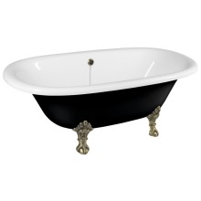 Polysan REGATA wanna wolnostojąca 175x85x61cm nogi brąz czarno/biała 10271