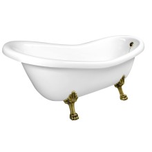 Polysan RETRO wanna wolnostojąca 147x69.5x67.5cm nogi brąz biała 85356