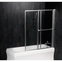 Polysan OLBIA parawan wannowy podnoszony pneumatycznie szer. 1230mm srebrny szkło czyste 30317