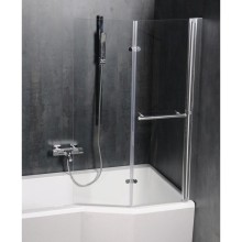 Polysan ODESSA parawan wannowy podnoszony pneumatycznie szer. 970mm srebrna szkło czyste 37127