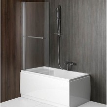 Polysan RIONI parawan wannowy podnoszony pneumatycznie szer. 710mm srebrny szkło czyste 72915